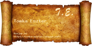 Tomka Eszter névjegykártya